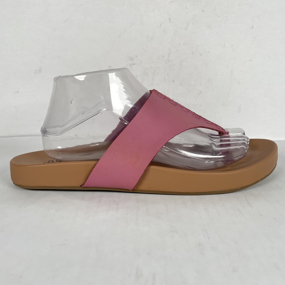 The Sak Everly Sandals Womens Size 10 Pink Leather Thong Slip On Comfort Shoes